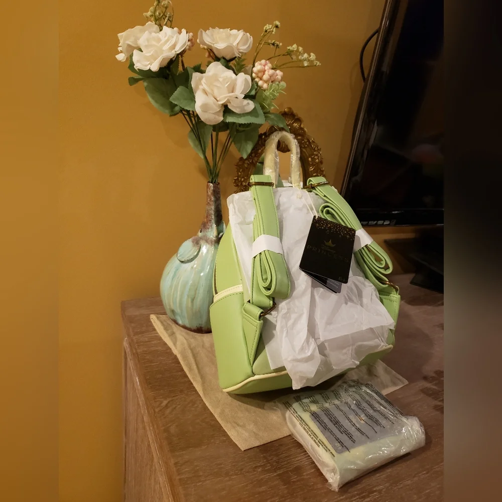 NWT! Disney X LoungeFly Princess and The Frog Tiara Mini Backpack & Wallet Set